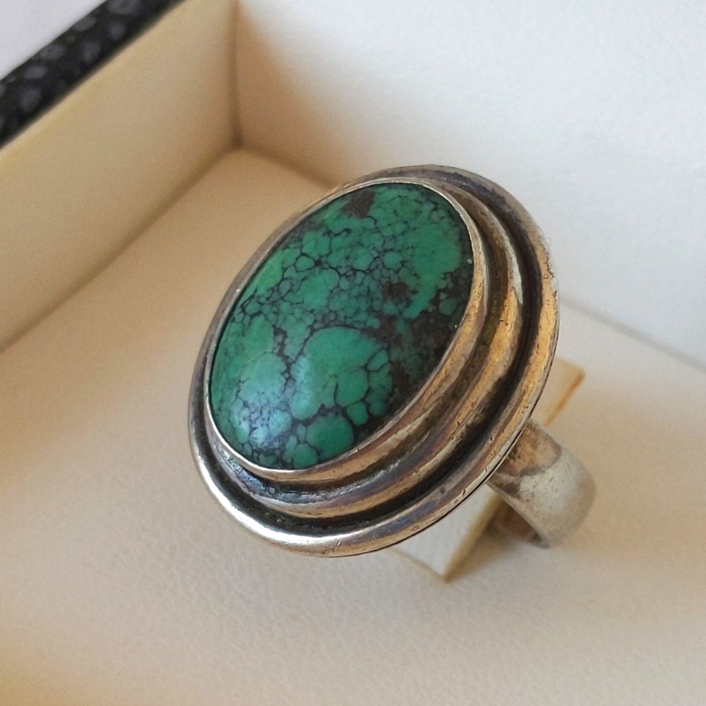 Vintage 925 Silver Turquoise Ring
